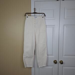 Rita Row High Rise Button Fly Enna Cropped Jeans in Cream Size XS